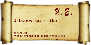 Urbanovics Erika névjegykártya