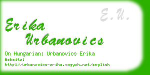 erika urbanovics business card